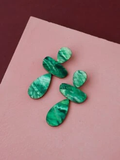Wolf & Moon Ana Earrings In Emerald -Wolf & Moon ana earrings emerald lifestyle 2