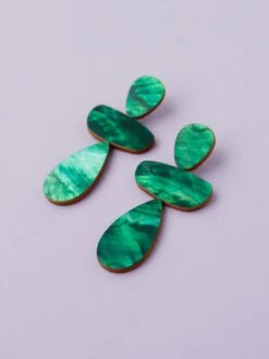 Wolf & Moon Ana Earrings In Emerald -Wolf & Moon ana earrings emerald lifestyle 3