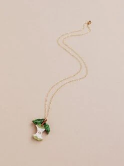 Wolf & Moon Apple Necklace In Green -Wolf & Moon apple necklace lifestyle 3