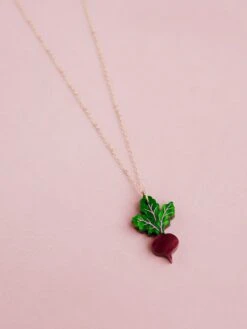 Wolf & Moon Beetroot Necklace -Wolf & Moon beetroot necklace lifestyle 4