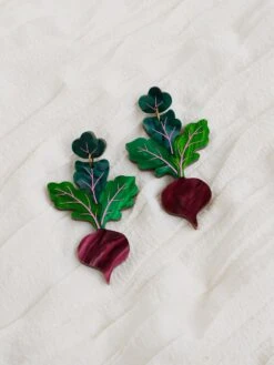 Wolf & Moon Beetroot Statement Earrings -Wolf & Moon beetroot statement earrings lifestyle 5