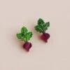 Wolf & Moon Beetroot Studs - Clip On -Wolf & Moon beetroot studs lifestyle 1