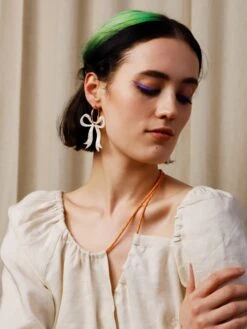 Wolf & Moon Bow Hoops In Cream 17 Wolf & Moon Bow Hoops In Cream -Wolf & Moon bow hoops cream model 4