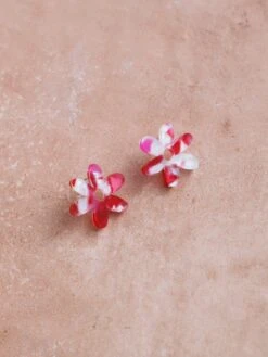 Wolf & Moon Caia Studs In Raspberry Crush