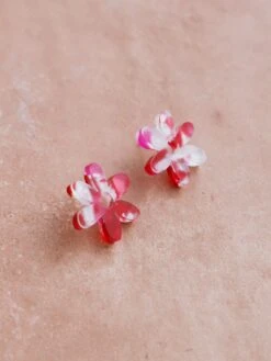 Wolf & Moon Caia Studs In Raspberry Crush -Wolf & Moon caia studs raspberry lifestyle 2