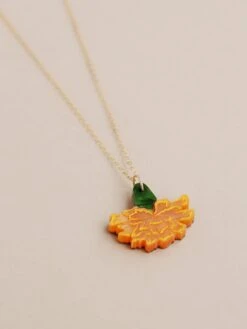Wolf & Moon Calendula Necklace -Wolf & Moon calendula necklace lifestyle 2