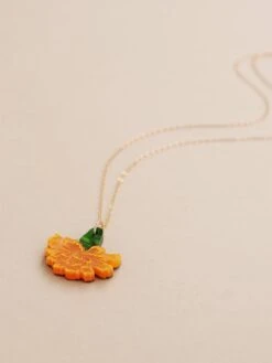 Wolf & Moon Calendula Necklace -Wolf & Moon calendula necklace lifestyle 4