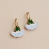 Wolf & Moon Carnation Hoops In Blue/White