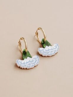 Wolf & Moon Carnation Hoops In Blue/White -Wolf & Moon carnation hoops blue lifestyle 2