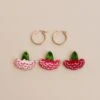 Wolf & Moon Carnation Hoops Set -Wolf & Moon carnation hoops set lifestyle 3