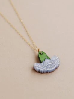 Wolf & Moon Carnation Necklace In Blue/White -Wolf & Moon carnation necklace blue lifestyle 2