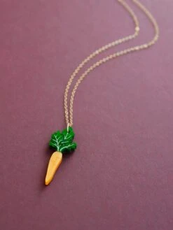 Wolf & Moon Carrot Necklace -Wolf & Moon carrot necklace lifestyle 3