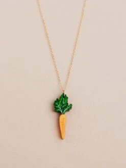 Wolf & Moon Carrot Necklace -Wolf & Moon carrot necklace lifestyle 4