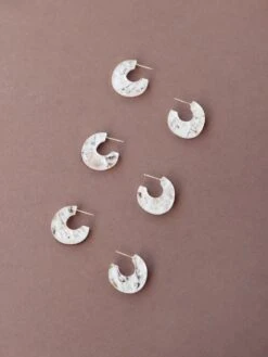 Wolf & Moon Cassia Hoops In Off-White -Wolf & Moon cassi hoops off white multiple