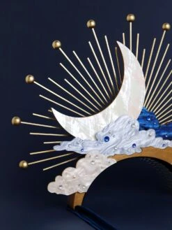 Wolf & Moon Celestial Headpiece In Mist -Wolf & Moon celestial headpiece mist lifestyle 3 ff0f4343 5bf5 47ad a999 8cd9cdd07237