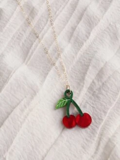 Wolf & Moon Cherry Necklace