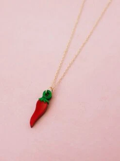 Wolf & Moon Chilli Pepper Necklace -Wolf & Moon chilli pepper necklace lifestyle 1
