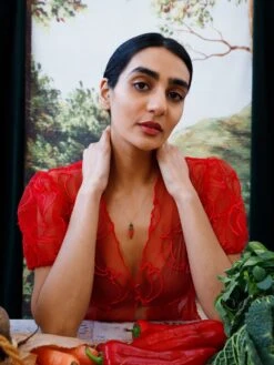 Wolf & Moon Chilli Pepper Necklace -Wolf & Moon chilli pepper necklace model 4