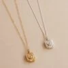 Wolf & Moon Cinnamon Bun Necklace -Wolf & Moon cinnamonbun necklace both lifestyle 1