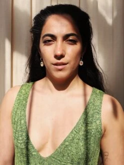 Wolf & Moon Citrus Charm Hoops -Wolf & Moon citrus charm hoops model 1