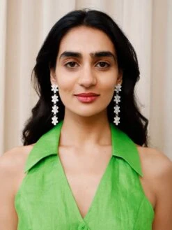 Wolf & Moon Connie Statement Earrings In Off White -Wolf & Moon connie statement earrings offwhite model 2