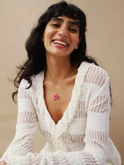 Wolf & Moon Crab Necklace -Wolf & Moon crab necklace model 4