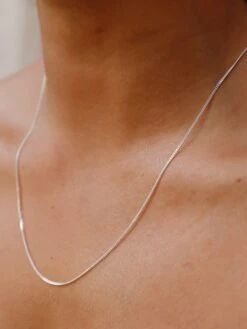 Wolf & Moon Fine Curb Chain -Wolf & Moon curb silver 45cm model 3