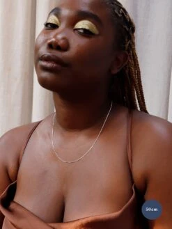 Wolf & Moon Fine Curb Chain -Wolf & Moon curb silver 50cm model 2 label