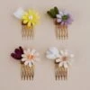 Wolf & Moon Double Daisy Hair Comb -Wolf & Moon double daisy combs all lifestyle 2