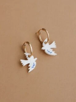 Wolf & Moon Dove Hoops - Ukraine Red Cross Fundraiser