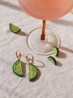 Wolf & Moon Lime Slice Hoops -Wolf & Moon grouplimes13x4