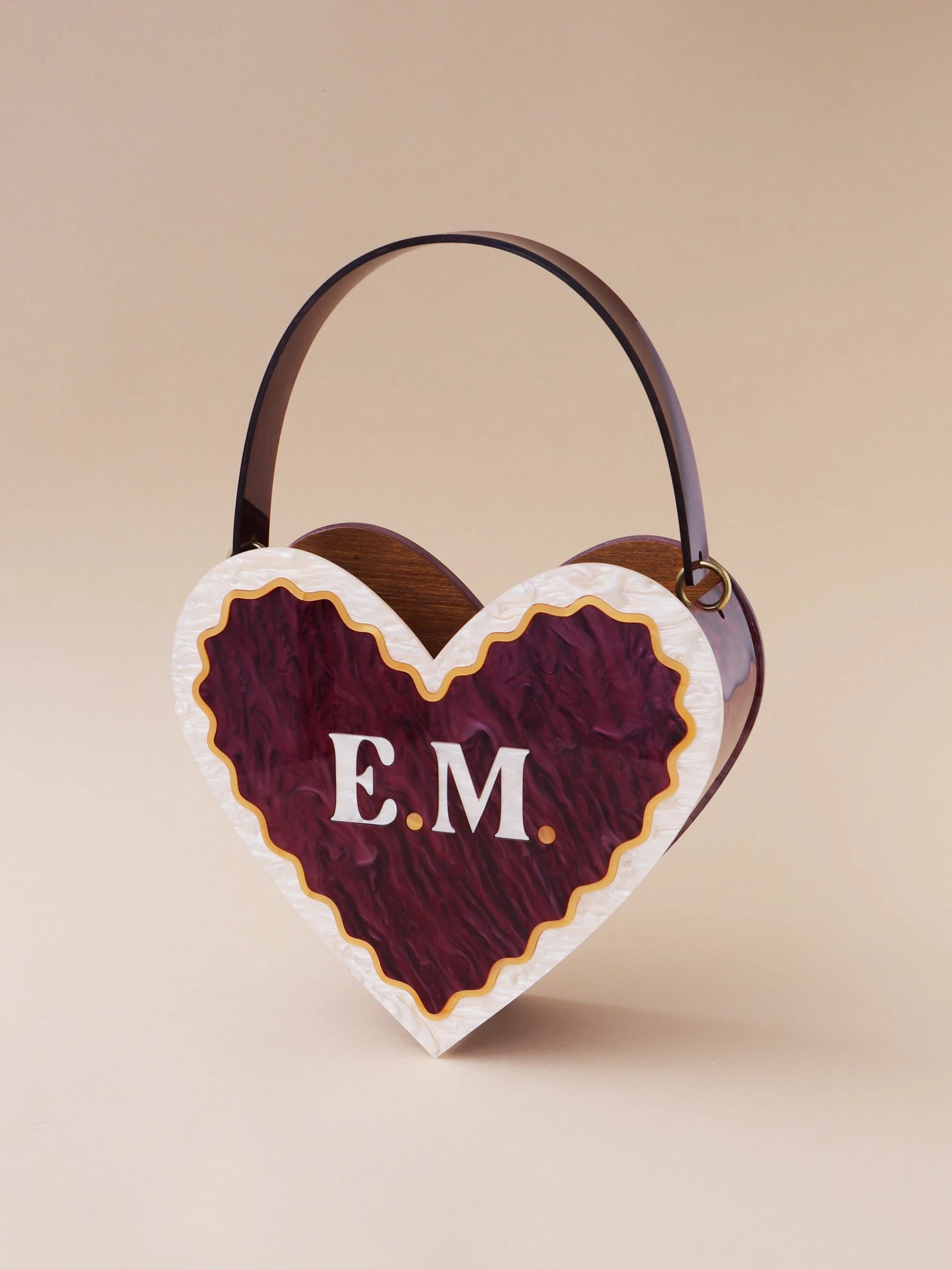 Wolf & Moon Heart Bag In Cherry/Cream 11 Wolf & Moon Heart Bag In Cherry/Cream - Image 9