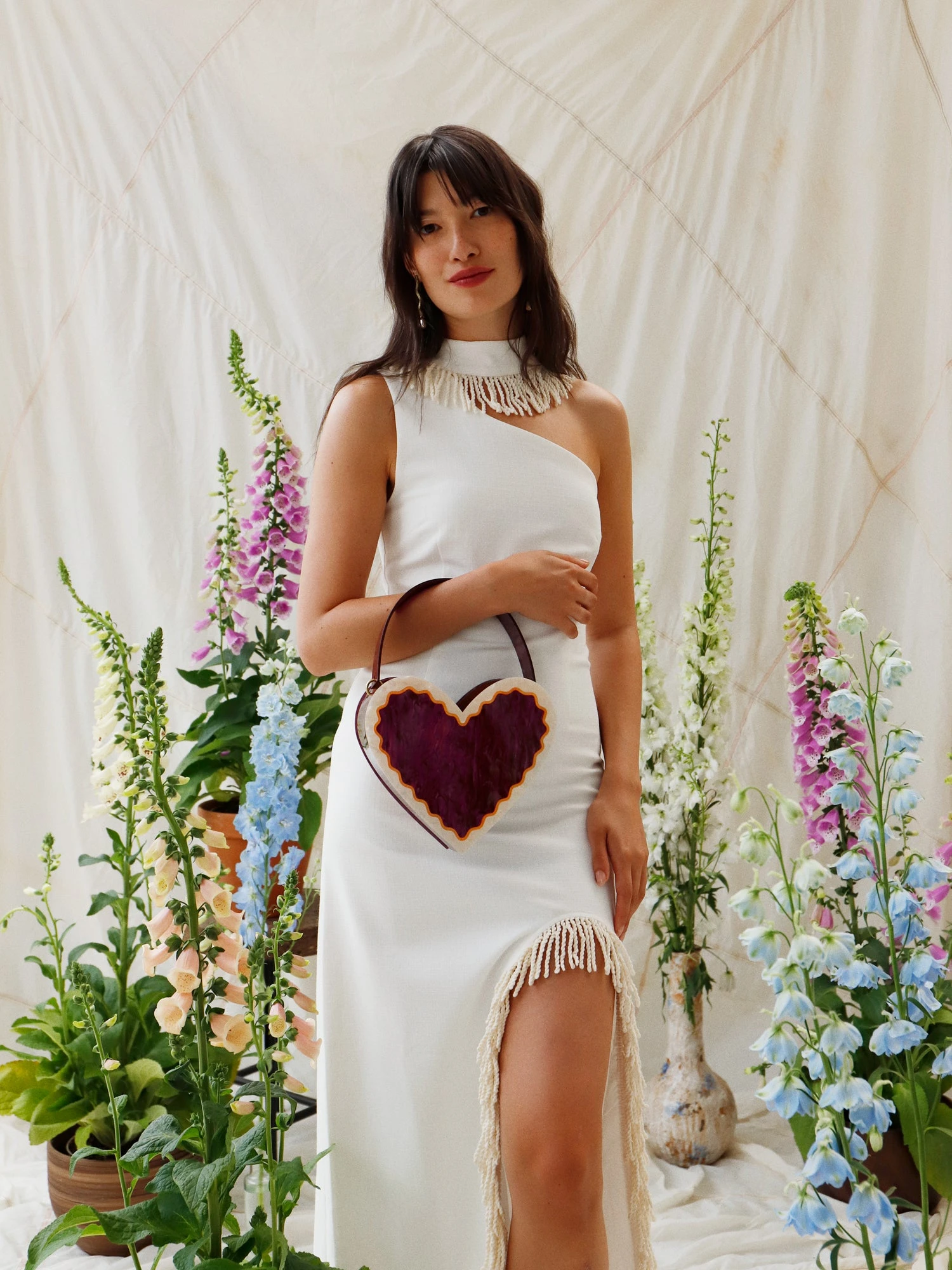 Wolf & Moon Heart Bag In Cherry/Cream 9 Wolf & Moon Heart Bag In Cherry/Cream - Image 7