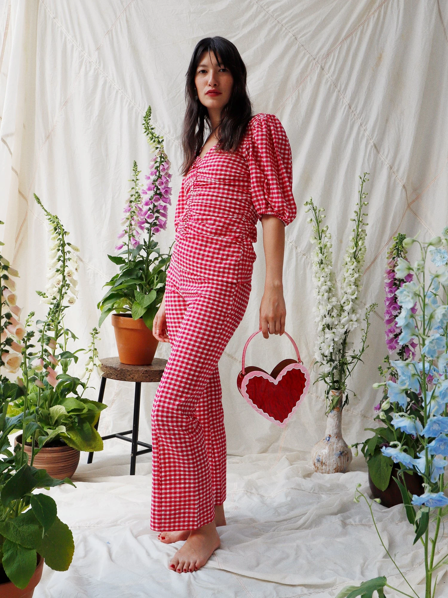 Wolf & Moon Heart Bag In Pink/Red 8 Wolf & Moon Heart Bag In Pink/Red - Image 6