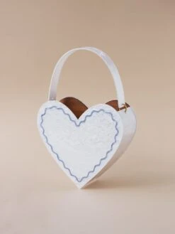 Wolf & Moon Heart Bag In White
