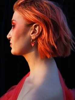 Wolf & Moon Jessie Rainbow Charm Hoops II -Wolf & Moon jessie rainbow charm hoops ii model 4