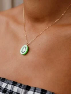 Wolf & Moon Kiwi Necklace 14 Wolf & Moon Kiwi Necklace -Wolf & Moon kiwi necklace model 1