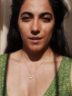 Wolf & Moon Lemon Charm Necklace -Wolf & Moon lemon charm necklace model 3