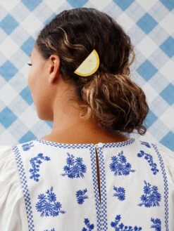 Wolf & Moon Lemon Slice Hair Clip -Wolf & Moon lemon slice hairclip model 1