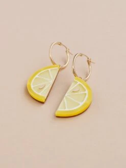Wolf & Moon Lemon Slice Hoops -Wolf & Moon lemon slice hoops lifestyle 2