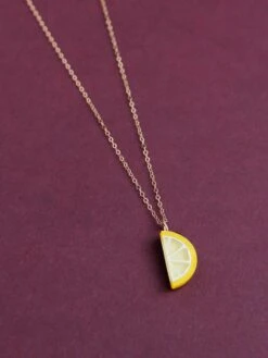 Wolf & Moon Lemon Slice Necklace
