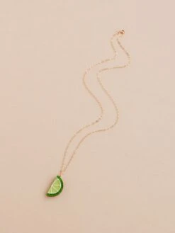 Wolf & Moon Lime Slice Necklace 11 Wolf & Moon Lime Slice Necklace -Wolf & Moon lime slice necklace lifestyle 3