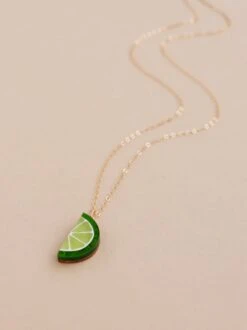 Wolf & Moon Lime Slice Necklace 12 Wolf & Moon Lime Slice Necklace -Wolf & Moon lime slice necklace lifestyle 4