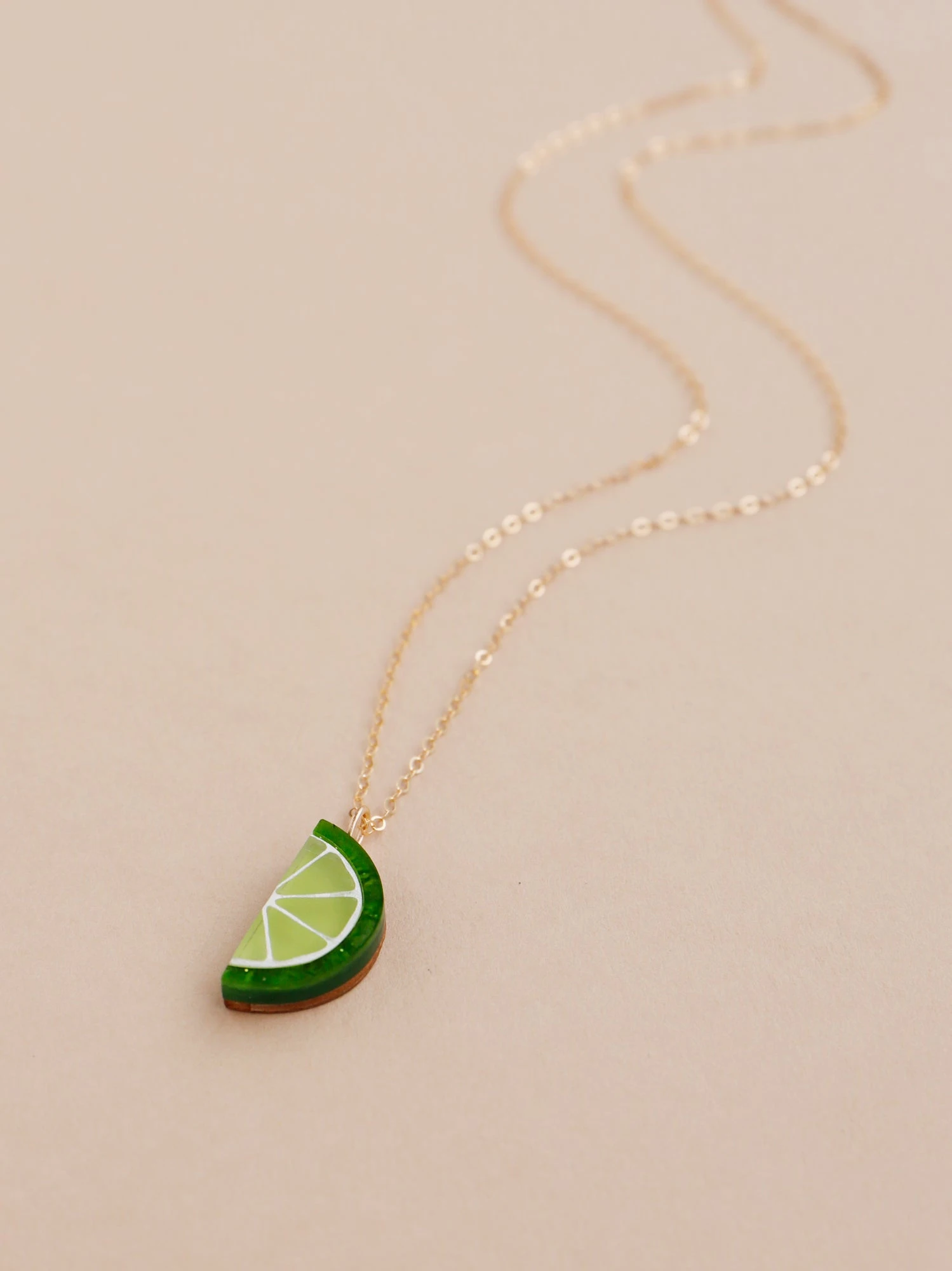 Wolf & Moon Lime Slice Necklace 5 Wolf & Moon Lime Slice Necklace - Image 4