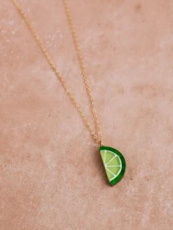 Wolf & Moon Lime Slice Necklace 16 Wolf & Moon Lime Slice Necklace -Wolf & Moon lime slice necklace lifestyle 5