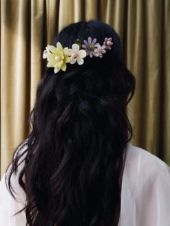 Wolf & Moon Meadow Comb Set In Green -Wolf & Moon meadow comb set green model 2