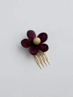 Wolf & Moon Blossom Hair Comb -Wolf & Moon meadow hair slide blossom cherry 1