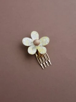 Wolf & Moon Blossom Hair Comb -Wolf & Moon meadow hair slide blossom yellow speckle 1