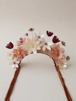 Wolf & Moon Meadow Headpiece In Dusky Pink -Wolf & Moon meadow headpiece dusky pink lifestyle whitebkg 1