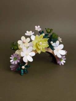 Wolf & Moon Meadow Headpiece In Green -Wolf & Moon meadow headpiece green lifestyle 2